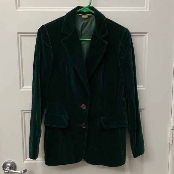 Vintage Koret Made in USA Dark Emerald Velvet Blazer - Picture 2 of 8